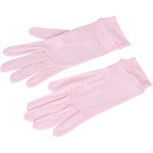 Women's Light Pink Pure Silk Sunscreen UV Protection Silk Elastic Index Gloves